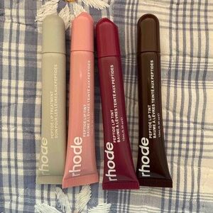 RHODE Peptide Lip Tint Trio in Pink, Red, and Brown
